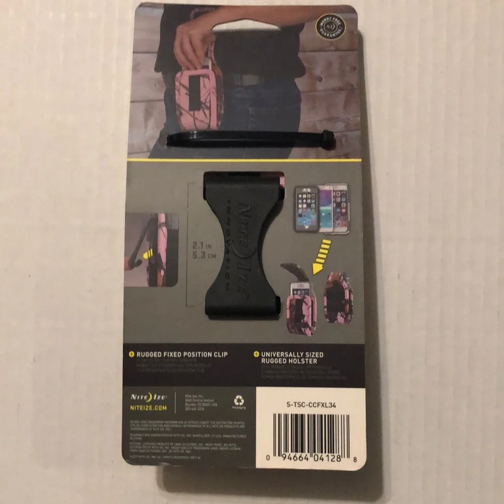 Pink and Brown Camouflage Phone Holster with Strap, Brand NEW